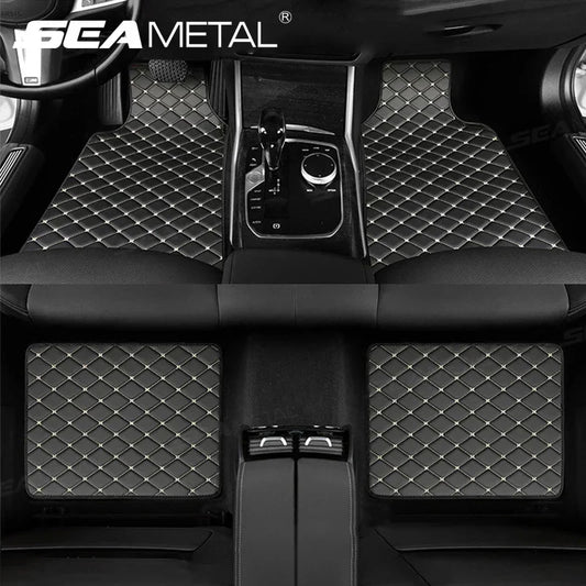 SEAMETAL 4Pcs Car Floor Mat Full Set – Universal Non-Slip Waterproof All-Weather Car Carpet & Cargo Liner