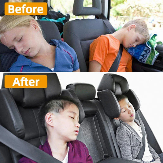 CAER Car Neck Headrest Pillow – Memory Foam Telescopic Side Support