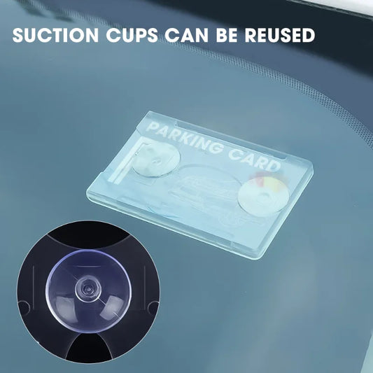 Car Card Sleeve Parking Ticket Suction Cup Clip Holder – Auto Fastener for Windscreen